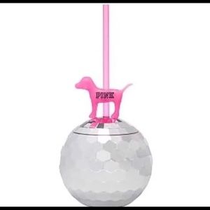 NEW! VS PINK Logo Puppy Dog Silver Disco Ball Cup